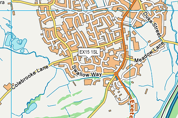 EX15 1SL map - OS VectorMap District (Ordnance Survey)