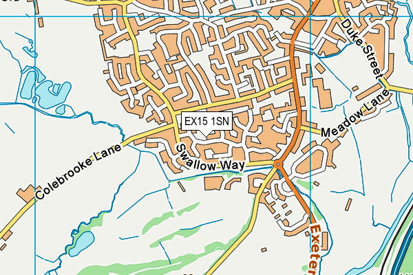 EX15 1SN map - OS VectorMap District (Ordnance Survey)