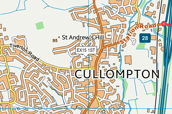 EX15 1ST map - OS VectorMap District (Ordnance Survey)