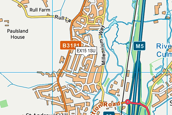 EX15 1SU map - OS VectorMap District (Ordnance Survey)