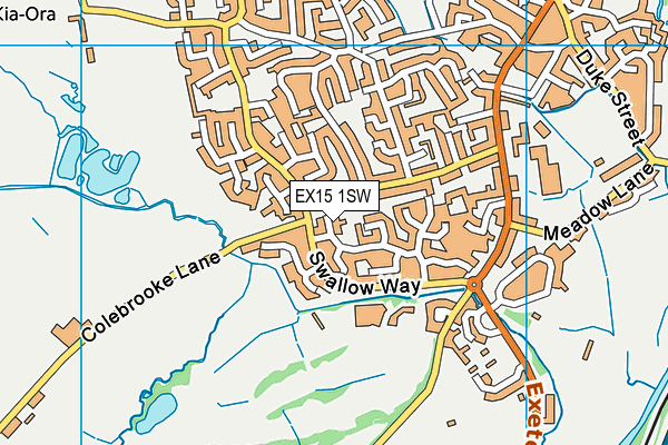 EX15 1SW map - OS VectorMap District (Ordnance Survey)