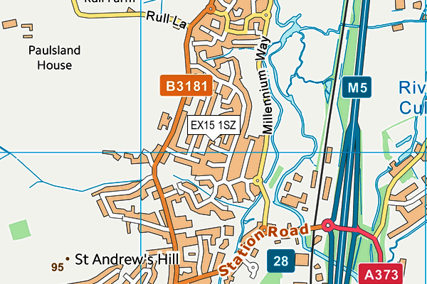 EX15 1SZ map - OS VectorMap District (Ordnance Survey)