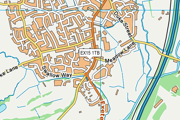 EX15 1TB map - OS VectorMap District (Ordnance Survey)