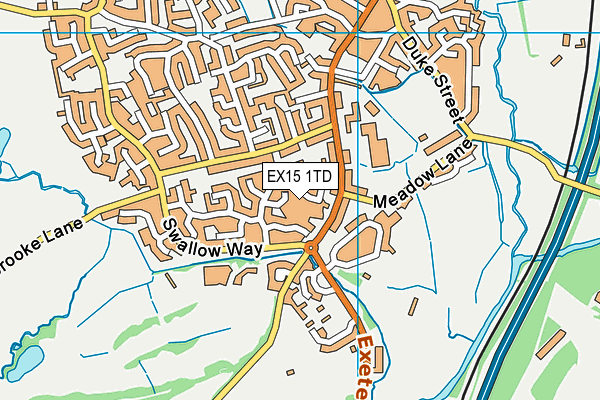 EX15 1TD map - OS VectorMap District (Ordnance Survey)