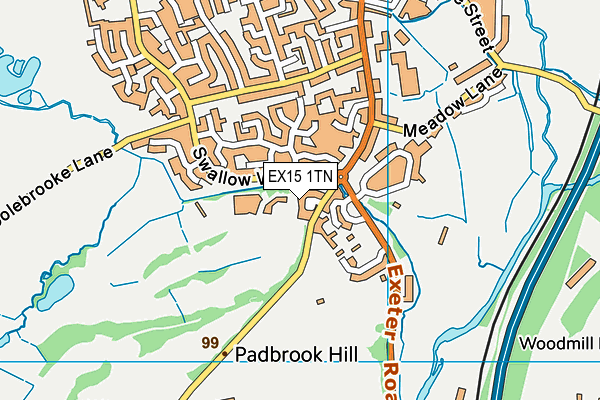 EX15 1TN map - OS VectorMap District (Ordnance Survey)