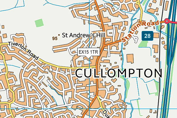 EX15 1TR map - OS VectorMap District (Ordnance Survey)