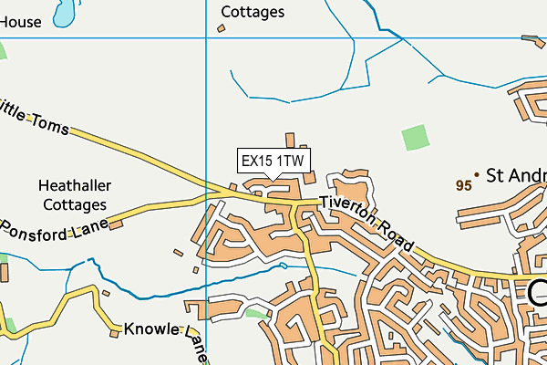 EX15 1TW map - OS VectorMap District (Ordnance Survey)