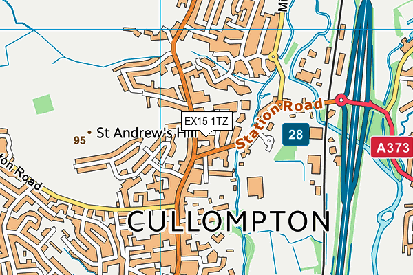 EX15 1TZ map - OS VectorMap District (Ordnance Survey)