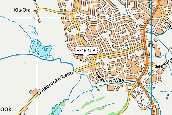 EX15 1UB map - OS VectorMap District (Ordnance Survey)