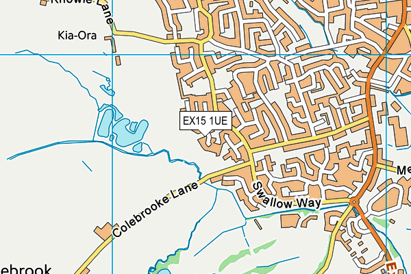 EX15 1UE map - OS VectorMap District (Ordnance Survey)