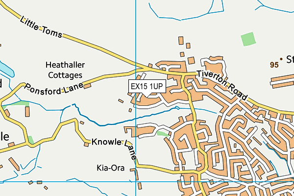 EX15 1UP map - OS VectorMap District (Ordnance Survey)