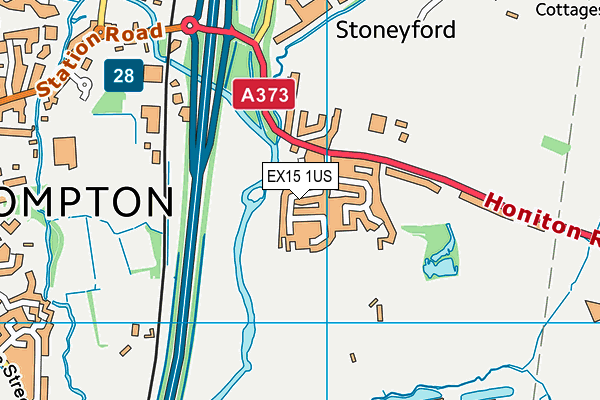 EX15 1US map - OS VectorMap District (Ordnance Survey)