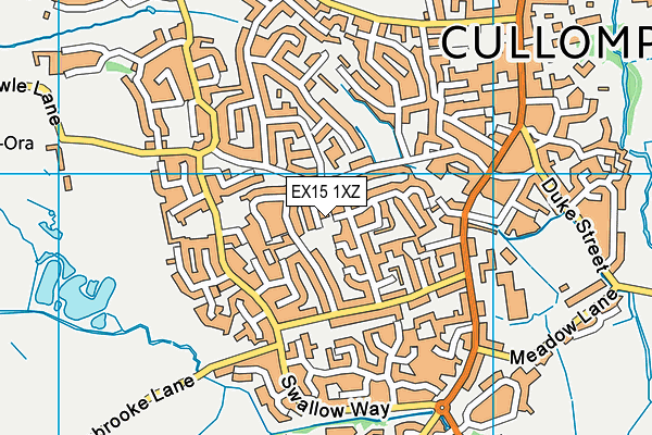 EX15 1XZ map - OS VectorMap District (Ordnance Survey)