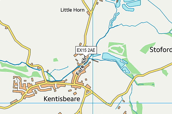 EX15 2AE map - OS VectorMap District (Ordnance Survey)
