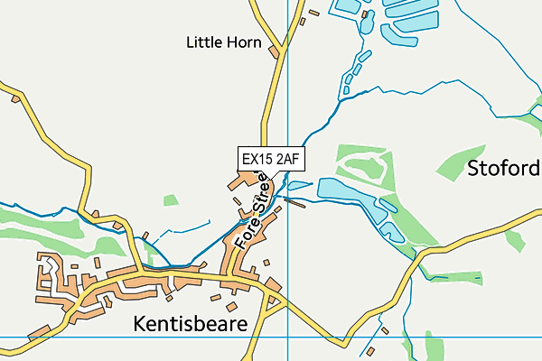 EX15 2AF map - OS VectorMap District (Ordnance Survey)