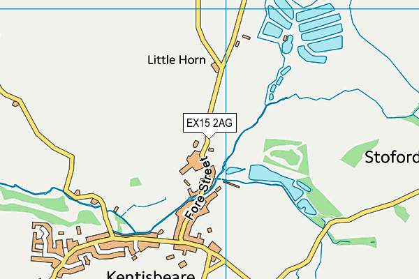 EX15 2AG map - OS VectorMap District (Ordnance Survey)