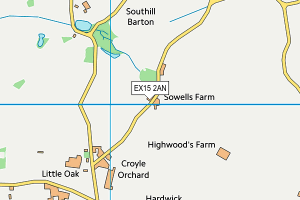 EX15 2AN map - OS VectorMap District (Ordnance Survey)