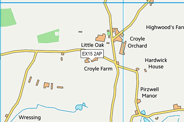 EX15 2AP map - OS VectorMap District (Ordnance Survey)