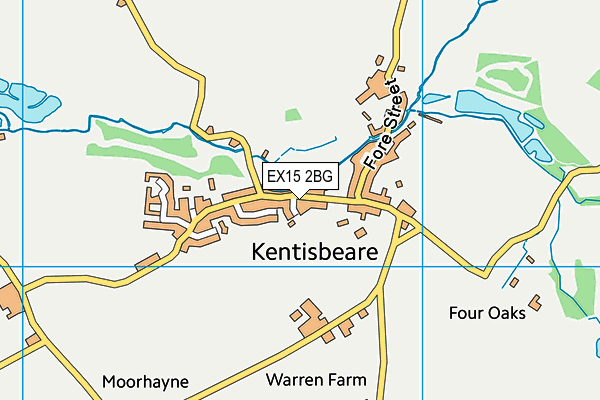 EX15 2BG map - OS VectorMap District (Ordnance Survey)