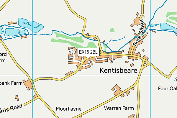 EX15 2BL map - OS VectorMap District (Ordnance Survey)