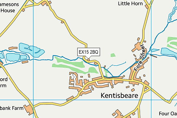 EX15 2BQ map - OS VectorMap District (Ordnance Survey)