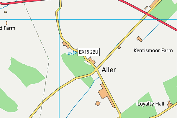 EX15 2BU map - OS VectorMap District (Ordnance Survey)