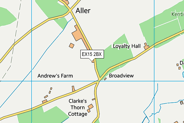 EX15 2BX map - OS VectorMap District (Ordnance Survey)