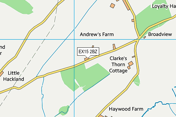 EX15 2BZ map - OS VectorMap District (Ordnance Survey)