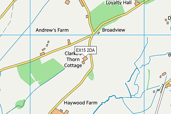 EX15 2DA map - OS VectorMap District (Ordnance Survey)