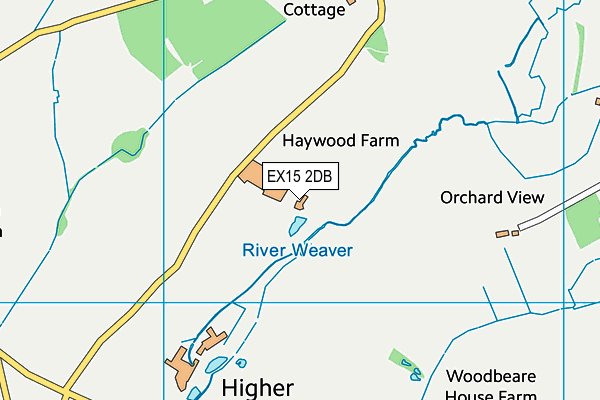 EX15 2DB map - OS VectorMap District (Ordnance Survey)