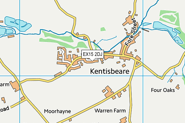 EX15 2DJ map - OS VectorMap District (Ordnance Survey)