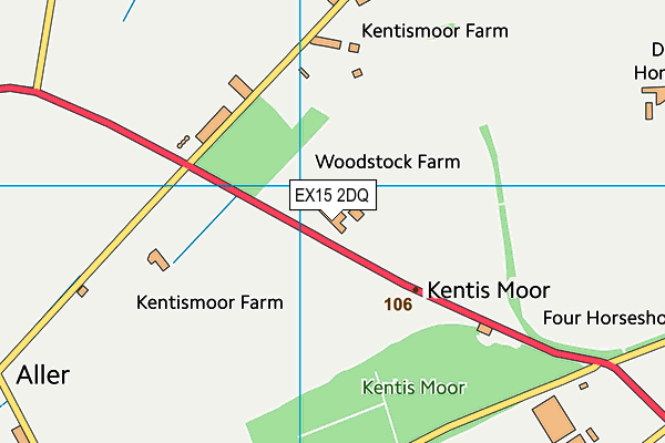 EX15 2DQ map - OS VectorMap District (Ordnance Survey)