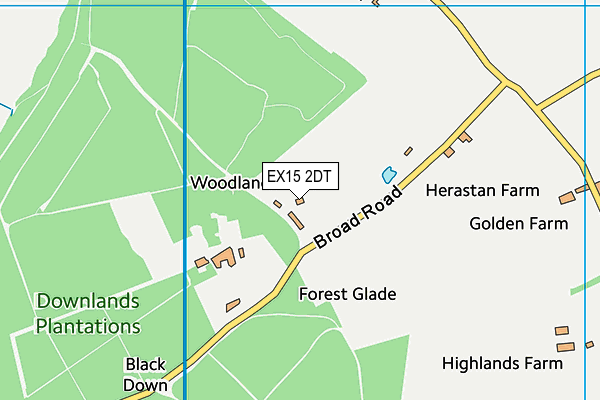 EX15 2DT map - OS VectorMap District (Ordnance Survey)