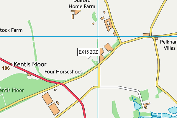 EX15 2DZ map - OS VectorMap District (Ordnance Survey)