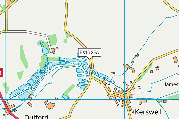 EX15 2EA map - OS VectorMap District (Ordnance Survey)