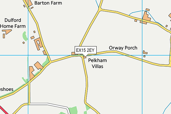 EX15 2EY map - OS VectorMap District (Ordnance Survey)