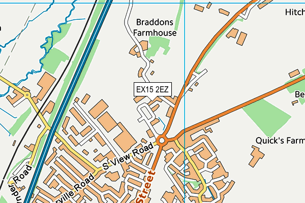 EX15 2EZ map - OS VectorMap District (Ordnance Survey)