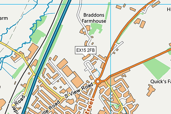 EX15 2FB map - OS VectorMap District (Ordnance Survey)