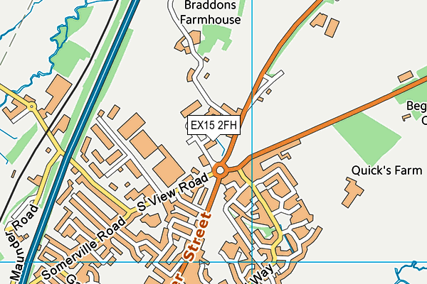 EX15 2FH map - OS VectorMap District (Ordnance Survey)