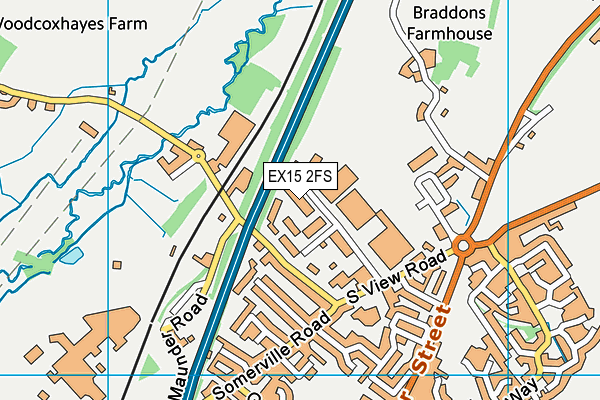 EX15 2FS map - OS VectorMap District (Ordnance Survey)