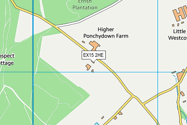 EX15 2HE map - OS VectorMap District (Ordnance Survey)