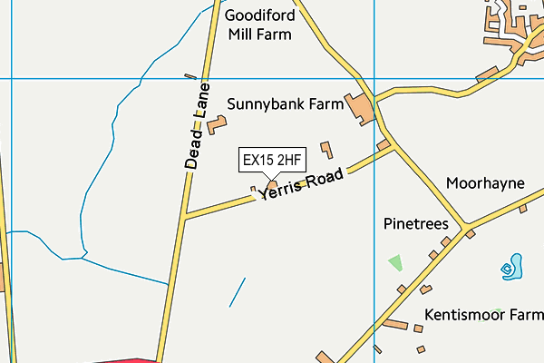 EX15 2HF map - OS VectorMap District (Ordnance Survey)