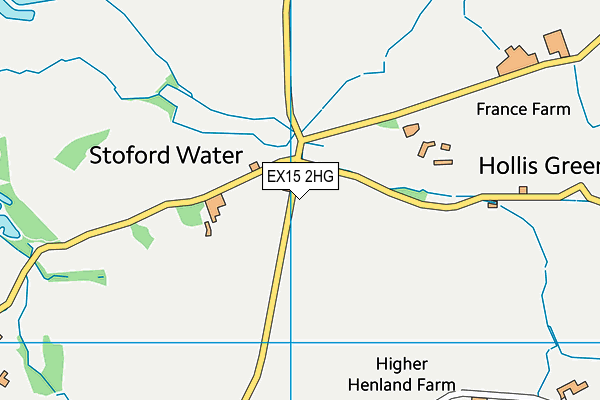 EX15 2HG map - OS VectorMap District (Ordnance Survey)