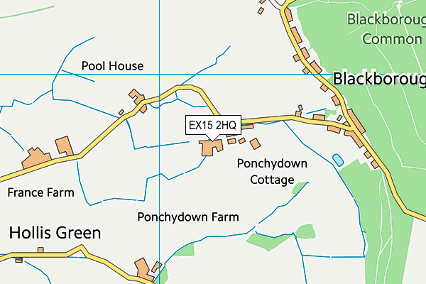 EX15 2HQ map - OS VectorMap District (Ordnance Survey)