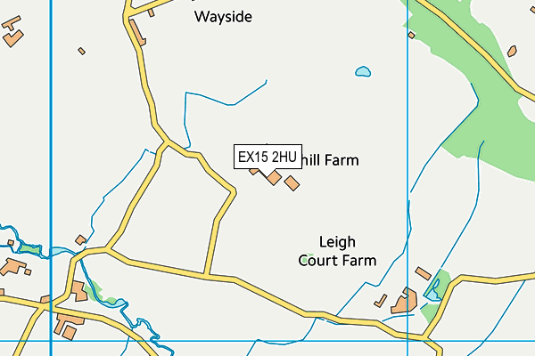 EX15 2HU map - OS VectorMap District (Ordnance Survey)