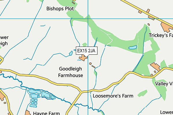 EX15 2JA map - OS VectorMap District (Ordnance Survey)