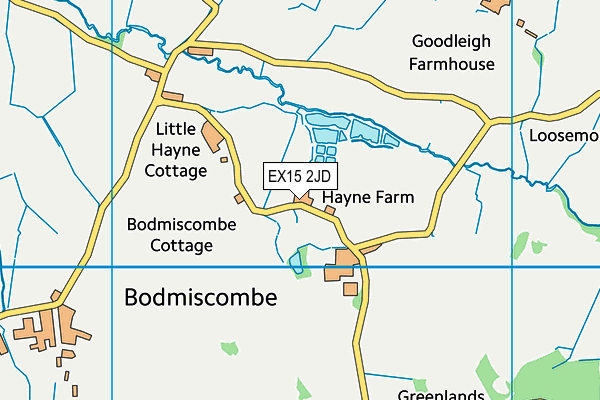 EX15 2JD map - OS VectorMap District (Ordnance Survey)