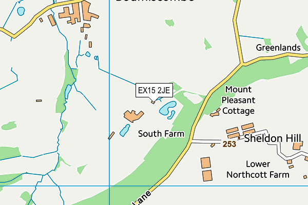 EX15 2JE map - OS VectorMap District (Ordnance Survey)