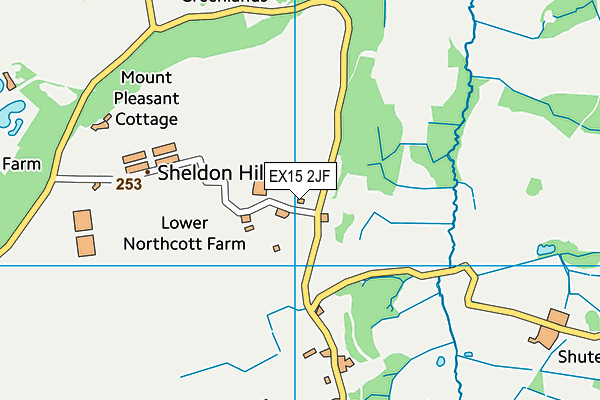 EX15 2JF map - OS VectorMap District (Ordnance Survey)