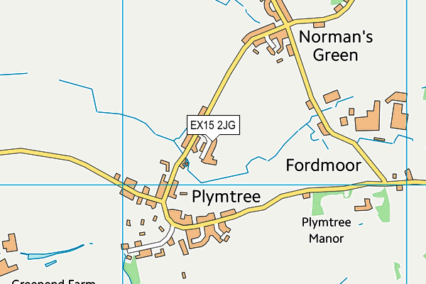 EX15 2JG map - OS VectorMap District (Ordnance Survey)